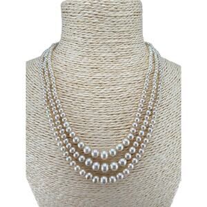 Vintage Multi-Strand Pearl Necklace with Art Deco-Era Clasp Style